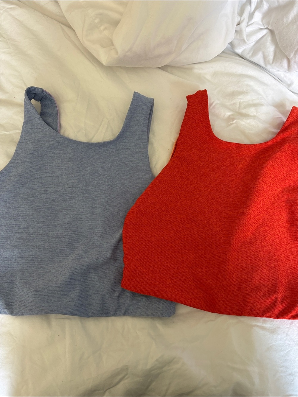 Outdoor Voices Scoop Tank Duo — Red and Light Blue